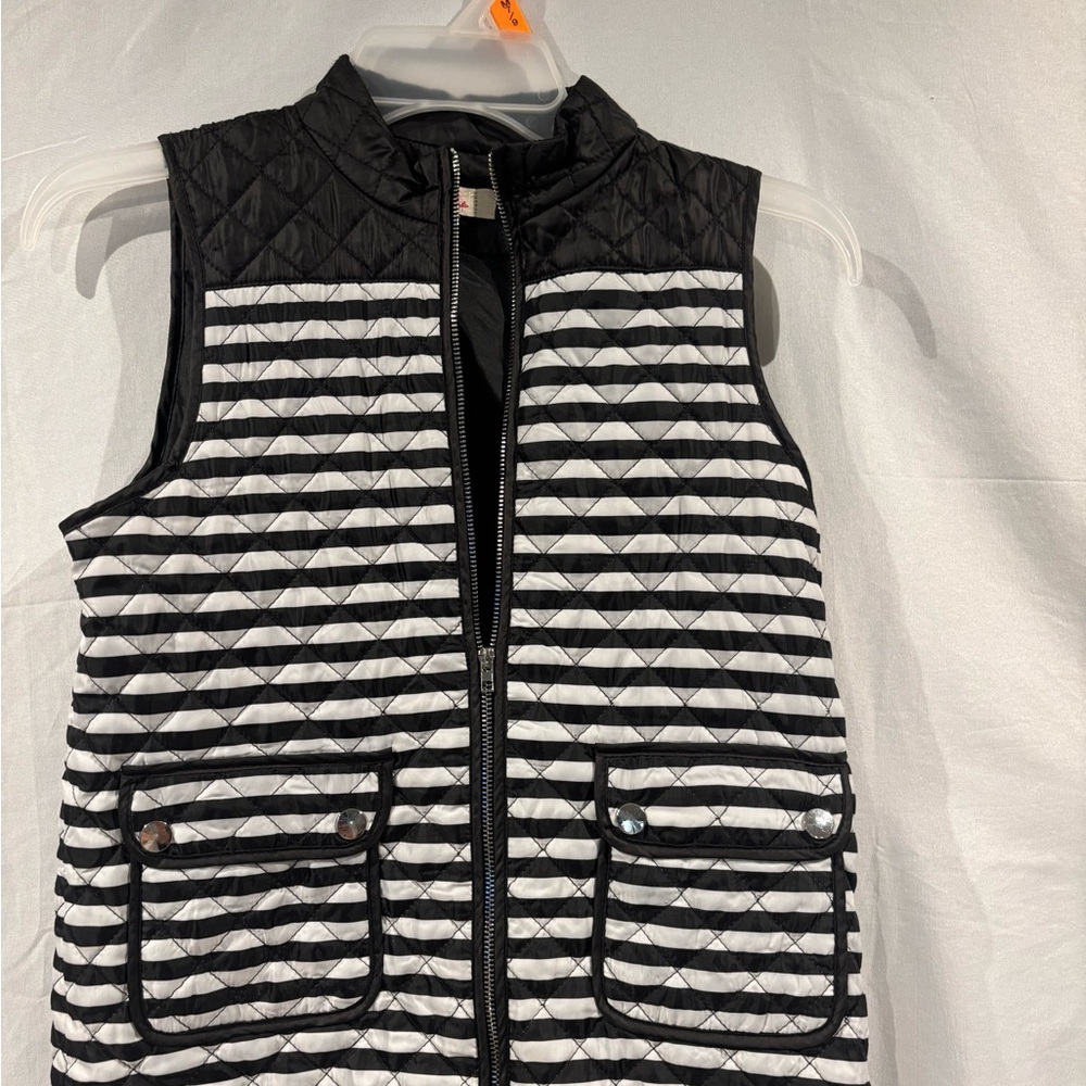 GB Girls Black and White Striped Vest